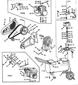 Vt614804, Vt614804aj Tank Parts Diagram and Parts List for VT614804AJ  Campbell Hausfeld Compressor